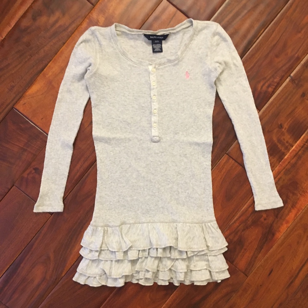 Ralph Lauren Grey Ruffle Hem Dress -S(7)